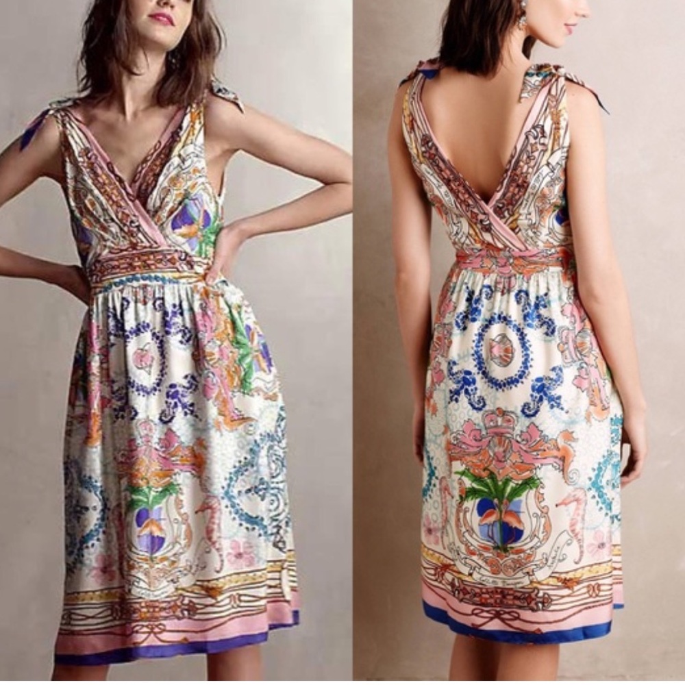 Anthropologie Collette Dinnigan Elegant Multicolor Dress, worn 1x Size 8